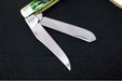 Garage Sale Case Mini Trapper - Pocket Worn Bermuda Green Bone Peach Sid Jig Handle / 2 Satin Stainless Blades 09772 - Northwest Knives