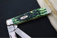Garage Sale Case Mini Trapper - Pocket Worn Bermuda Green Bone Peach Sid Jig Handle / 2 Satin Stainless Blades 09772 - Northwest Knives