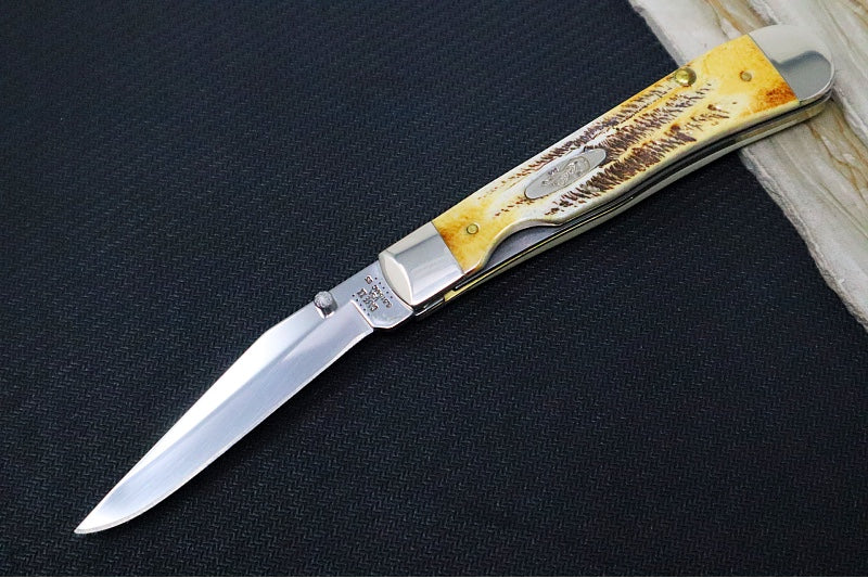 Garage Sale Case Knives Kickstart Trapperlock 6.5 Bonestag - Tru-Sharp Stainless Steel / Bone Stag Handle 65315 - Northwest Knives