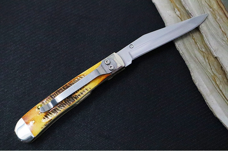 Garage Sale Case Knives Kickstart Trapperlock 6.5 Bonestag - Tru-Sharp Stainless Steel / Bone Stag Handle 65315 - Northwest Knives