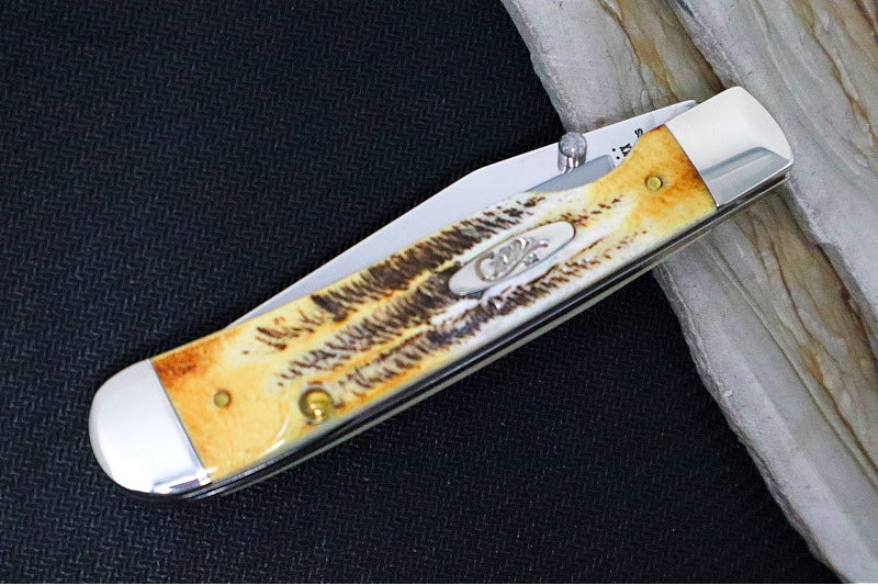 Garage Sale Case Knives Kickstart Trapperlock 6.5 Bonestag - Tru-Sharp Stainless Steel / Bone Stag Handle 65315 - Northwest Knives