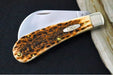 Garage Sale Case Knives Barehead Hawkbill Pruner - Tru-Sharp Stainless Steel / Amber Bone Peach Seed Jig 00249 - Northwest Knives