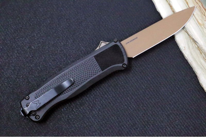 Benchmade 5371FE Shootout OTF - Flat Earth PVD Finish / Drop Point / Graphite Black CF-Elite Handle