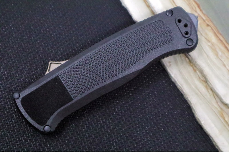 Benchmade 5371FE Shootout OTF - Flat Earth PVD Finish / Drop Point / Graphite Black CF-Elite Handle - Northwest Knives