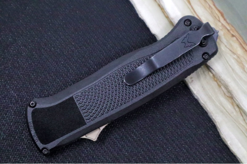 Benchmade 5371FE Shootout OTF - Flat Earth PVD Finish / Drop Point / Graphite Black CF-Elite Handle