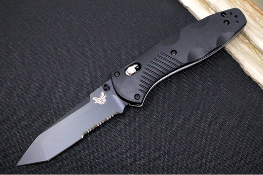 Benchmade 583SBK Barrage Assisted Open - Black Finish / Tanto Blade with Serrates / Black Valox Handle