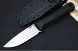Reiff Knives F4 GEN2 Fixed Blade - Textured Black Canvas Micarta Handle / CPM-3V Steel / Stonewashed Drop Point Blade / Black Kydex Sheath - Northwest Knives