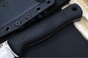 Reiff Knives F4 GEN2 Fixed Blade - Textured Black Canvas Micarta Handle / CPM-3V Steel / Stonewashed Drop Point Blade / Black Kydex Sheath - Northwest Knives