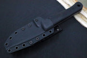 Reiff Knives F4 GEN2 Fixed Blade - Textured Black Canvas Micarta Handle / CPM-3V Steel / Stonewashed Drop Point Blade / Black Kydex Sheath - Northwest Knives