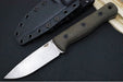 Reiff Knives F4 GEN2 Fixed Blade - Textured Green Canvas Micarta Handle / CPM-3V Steel / Stonewashed Drop Point Blade / Black Kydex Sheath - Northwest Knives