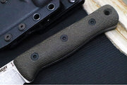Reiff Knives F4 GEN2 Fixed Blade - Textured Green Canvas Micarta Handle / CPM-3V Steel / Stonewashed Drop Point Blade / Black Kydex Sheath - Northwest Knives