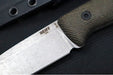 Reiff Knives F4 GEN2 Fixed Blade - Textured Green Canvas Micarta Handle / CPM-3V Steel / Stonewashed Drop Point Blade / Black Kydex Sheath - Northwest Knives