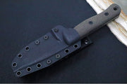 Reiff Knives F4 GEN2 Fixed Blade - Textured Green Canvas Micarta Handle / CPM-3V Steel / Stonewashed Drop Point Blade / Black Kydex Sheath - Northwest Knives