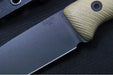 Reiff Knives F4 GEN2 Fixed Blade - Textured Green Canvas Micarta Handle / CPM-3V Steel / Black DLC Drop Point Blade / Black Kydex Sheath - Northwest Knives