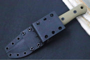 Reiff Knives F4 GEN2 Fixed Blade - Textured Green Canvas Micarta Handle / CPM-3V Steel / Black DLC Drop Point Blade / Black Kydex Sheath - Northwest Knives