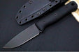 Reiff Knives F4 GEN2 Fixed Blade - Textured Black Canvas Micarta Handle / CPM-3V Steel / Black DLC Drop Point Blade / Black Kydex Sheath - Northwest Knives