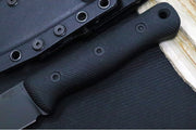 Reiff Knives F4 GEN2 Fixed Blade - Textured Black Canvas Micarta Handle / CPM-3V Steel / Black DLC Drop Point Blade / Black Kydex Sheath - Northwest Knives