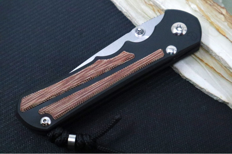 Chris Reeve Knives Large Inkosi NWK Exclusive - Drop Point Blade / Magnacut Steel / Armor Black Cerakote Handle / Natural Micarta / Black Lanyard with Bead LIN-1600 - Northwest Knives