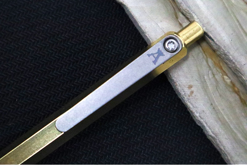 Tactile Turn Anso Standard Pen - Brass Handle / Milled Titanium Clip - Northwest Knives
