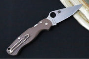 Spyderco Paramilitary 2 Lightweight SPRINT RUN - Brown FRN Handle / Satin Blade / CPM-15V Steel - C81PBN15V2 - Northwest Knives