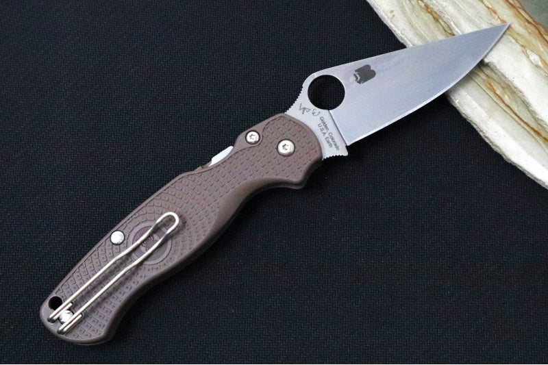 Spyderco Paramilitary 2 Lightweight SPRINT RUN - Brown FRN Handle / Satin Blade / CPM-15V Steel - C81PBN15V2 - Northwest Knives