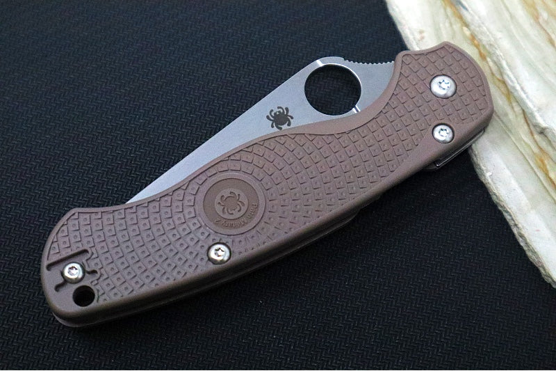 Spyderco Paramilitary 2 Lightweight SPRINT RUN - Brown FRN Handle / Satin Blade / CPM-15V Steel - C81PBN15V2 - Northwest Knives