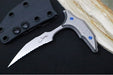 Microtech Marfione Select BEE Push Dagger - 440C Stonewashed Wharncliffe Serrated Blade / Stonewashed Titanium Handles / Blue Accents / Kydex IWB Sheath - Northwest Knives