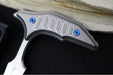 Microtech Marfione Select BEE Push Dagger - 440C Stonewashed Wharncliffe Serrated Blade / Stonewashed Titanium Handles / Blue Accents / Kydex IWB Sheath - Northwest Knives