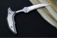 Microtech Marfione Select BEE Push Dagger - 440C Stonewashed Wharncliffe Serrated Blade / Stonewashed Titanium Handles / Blue Accents / Kydex IWB Sheath - Northwest Knives