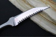 Microtech Marfione Select BEE Push Dagger - 440C Stonewashed Wharncliffe Serrated Blade / Stonewashed Titanium Handles / Blue Accents / Kydex IWB Sheath - Northwest Knives