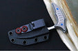 Microtech Marfione Select BEE Push Dagger - 440C Stonewashed Wharncliffe Serrated Blade / Stonewashed Titanium Handles / Blue Accents / Kydex IWB Sheath - Northwest Knives