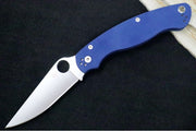 Spyderco Military 2 - CPM-SPY27 Steel / Satin Blade / Blue G-10 Handle C36GPCBL2 - Northwest Knives