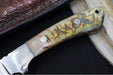 Bloodworth Custom Knives Fixed Blade - Hunter - 1080 Carbon Steel Blde - Ram Horn Handle - Brown Leather Sheath - Northwest Knives