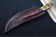 Bloodworth Custom Knives Fixed Blade - Hunter - 1080 Carbon Steel Blde - Ram Horn Handle - Brown Leather Sheath - Northwest Knives