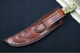 Bloodworth Custom Knives Fixed Blade - Hunter - 1080 Carbon Steel Blde - Ram Horn Handle - Brown Leather Sheath - Northwest Knives