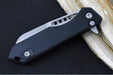 Heretic Knives Jinn Flipper - Black Anodized Aluminum Handle / Battleworn Finished Blade / Sheepsfoot Style - Northwest Knives
