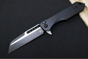 Heretic Knives Jinn Flipper - Black Anodized Aluminum Handle / Two-Toned Finished Blade / Sheepsfoot Style - Northwest Knives