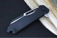 Heretic Knives Jinn Flipper - Black Anodized Aluminum Handle / Two-Toned Finished Blade / Sheepsfoot Style - Northwest Knives