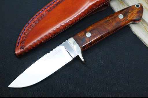 Bloodworth Custom Knives Fixed Blade - Loveless Hunter - Drop Point Blade - ABEL Carbon Steel - Ironwood Handle - Northwest Knives