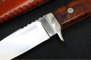 Bloodworth Custom Knives Fixed Blade - Loveless Hunter - Drop Point Blade - ABEL Carbon Steel - Ironwood Handle - Northwest Knives