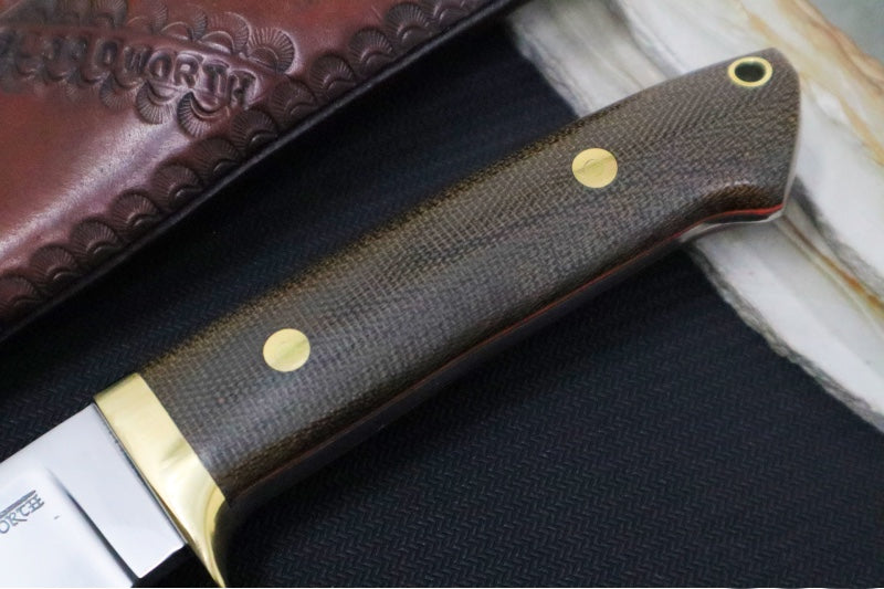 Bloodworth Custom Knives Fixed Blade - Loveless Hunter - Carbon Steel Blade - Micarta Handle - Northwest Knives