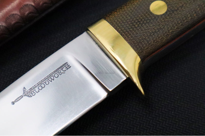 Bloodworth Custom Knives Fixed Blade - Loveless Hunter - Carbon Steel Blade - Micarta Handle - Northwest Knives