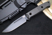 Benchmade 163BK Bushcrafter Fixed Blade - CPM-Cruwear Steel / Drop Point / Black Carbon Fiber Handle & Red Spacers / Black Kydex Sheath - Northwest Knives