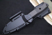 Benchmade 165BK Mini Bushcrafter Fixed Blade - CPM-Cruwear / Drop Point / Black Carbon Fiber Handle & Red Spacers / Black Kydex Sheath - Northwest Knives