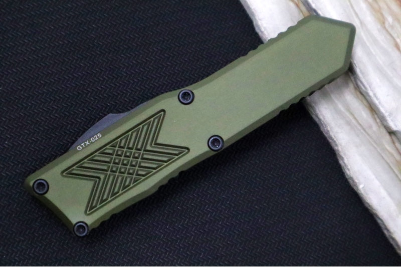 Guardian Tactical GTX-025 OTF - Tactical Black Finish / Elmax Steel / Dagger Blade / OD Green Anodized Aluminum Handle 12-8131 - Northwest Knives