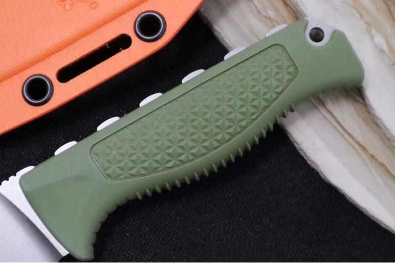 Benchmade 15006-1 Steep Country Fixed Blade - CPM-S30V Steel / Stonewashed Finish / Dark Olive Santoprene Handle / Black & Orange Boltaron Sheath - Northwest Knives