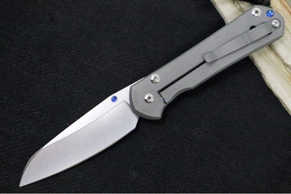 Chris Reeve Knives Large Sebenza 31 LEFT HAND - Insingo Blade / CPM-Magnacut Steel / Titanium Handle / Blue Accents L31-1009