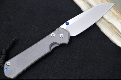 Chris Reeve Knives Large Sebenza 31 LEFT HAND - Insingo Blade / CPM-Magnacut Steel / Titanium Handle / Blue Accents L31-1009