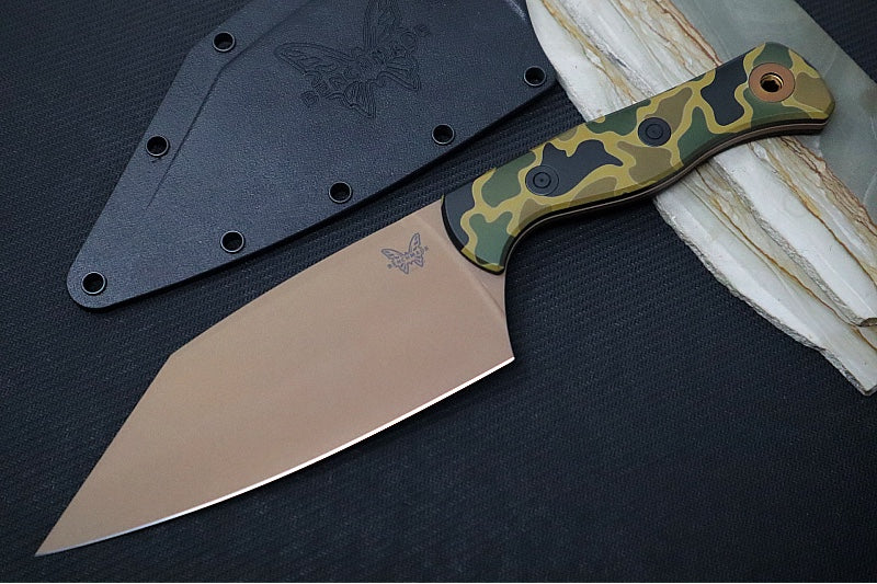 Benchmade 4010FE-2601 Station Kitchen Knife Limited Edition - FDE Finish / CPM-154 Steel / Camo Anodized Aluminum Handle - Made in Portland, Oregon USA - Northwest Knives