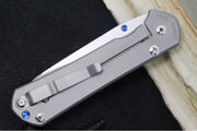Chris Reeve Knives Large Sebenza 31 Glass Blasted LEFT HAND - Insingo Blade / CPM-Magnacut Steel / Titanium Handle / Blue Accents L31-1686 - Northwest Knives